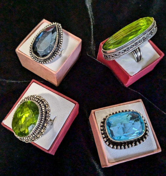 SOLD! Handcrafted Blue Topaz Boho Ring (Lab created) - Picture 15 of 16